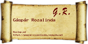 Gáspár Rozalinda névjegykártya